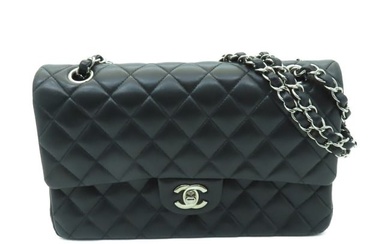 CHANEL Quilted CC SHW Classic Chain Shoulder Bag A01112 Lambskin Leather Black