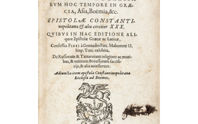CHYTRAEUS, David (1531-1600) - Oratio de statu ecclesiarum hoc tempore in Graecia, Asia, Boemia. Francoforte: eredi di Andreas Wechel, 1538...