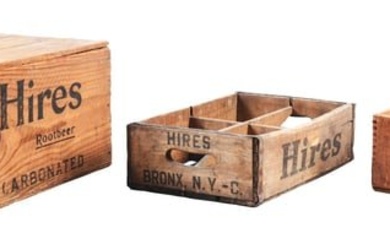 COLLECTION OF 3 HIRES WOODEN CRATES