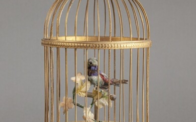 Cage en laiton à oiseau chanteur Début du... - Lot 43 - De Baecque et Associés