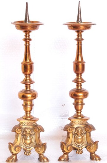 Candlestick, Baroque, 4.3 + 4.3 Kg (2) - Ormolu - First half 18th century
