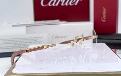 Cartier - C Decor Wood Brown Gold Planted 18k - Eyeglasses