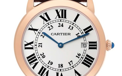 Cartier Ronde Solo Large Rose Gold Steel Mens Watch W6701008 Card