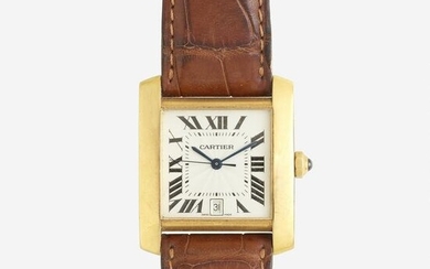 Cartier, 'Tank Francaise' gold wristwatch, Ref. 1840