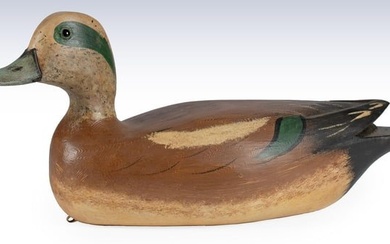 Carved and Painted American Wigeon Duck Decoy
