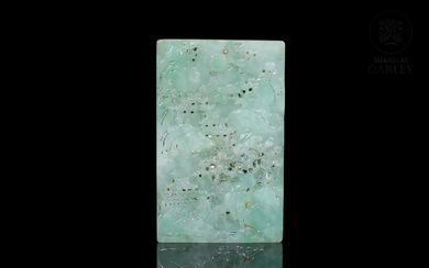 Carved jadeite plaque "mountain scenery", Qing dynasty