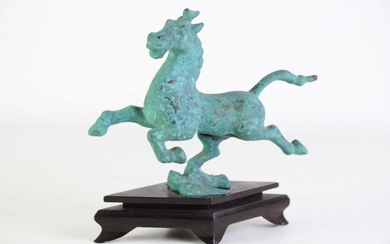 Cast Metal Chinese Horse Figure W:20cm