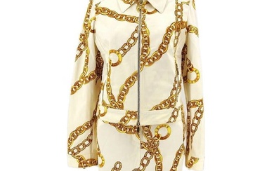 Celine Setup Suit Jacket Skirt Ivory #38 25217/6725