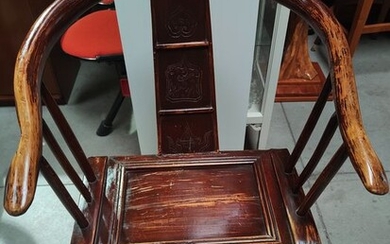 Chair (2) - Chestnut wood - Animal, Mandarin duck - China - Qing Dynasty (1644-1911)