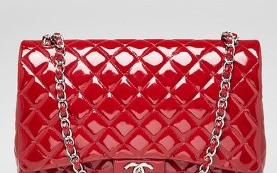 Chanel Red Quilted Patent Leather
