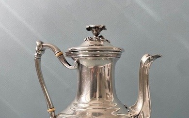 Charles Christofle, circa 1862 - Coffee pot - à décor de Fleur de Mauve & entrelacements - Silver-plated