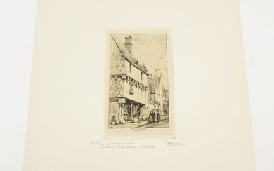 Charles MÉRYON (1821-1868). "Ancienne habitation à Bourges", 1860. Eau-forte sur Vergé, monogrammée dans la planche...