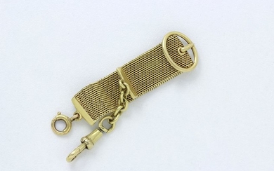 Chatelaine element in 750 thousandths gold, braided stitch...
