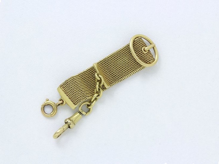 Chatelaine element in 750 thousandths gold, braided stitch...