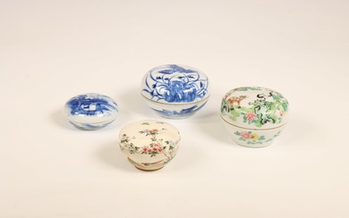 China and Japan, four various porcelain boxes and covers, 18th-19th century