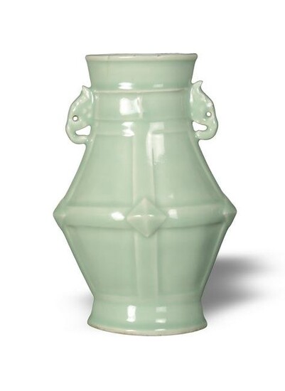 Chinese Celadon Glazed Hu Vase, Late 19th Century
