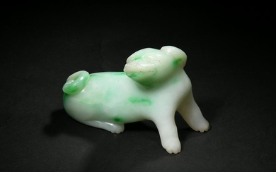 Chinese Jadeite Carving of Dog, 19th-Early 20th Century