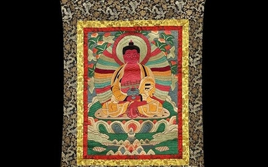 Chinese Qing Dynasty embroidery thangka