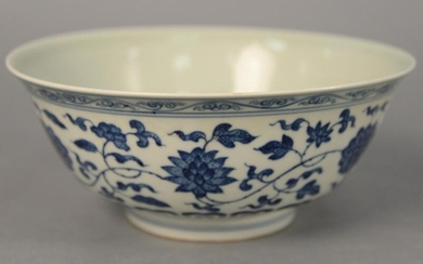 Chinese porcelain blue and white bowl, bell form with