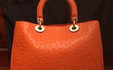 Christian Dior - Ostrich Lady Dior Handbag