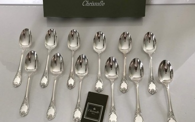 Christofle - Spoon - Set of 12 Marly model coffee spoons - Silver-plated