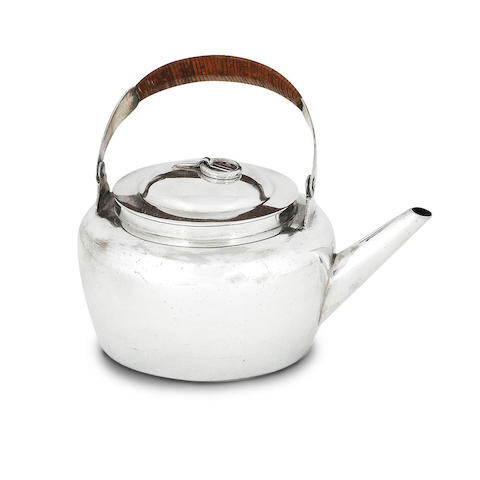 Christopher Dresser for Hukin & Heath, an arts and crafts electroplated tea kettle