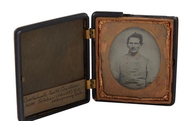 Civil War Confederate soldier sixth-plate ambrotype