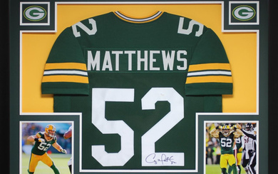 Clay Matthews Signed Custom Framed Jersey Display (JSA)