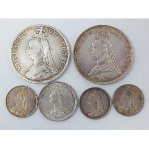 Collection of Victoria Jubilee Head Silver coinage comprisin...