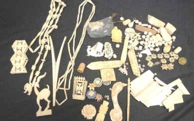 Collection of various vintage ivory & bone pieces