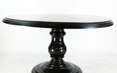 Contemporary Ebonized Pedestal Dining Table