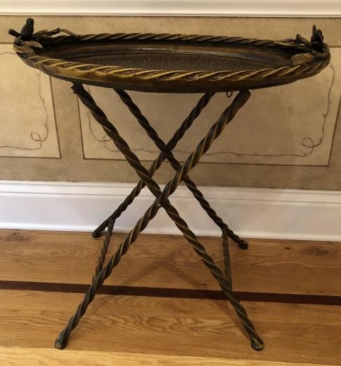 Contemporary Wrought Metal Painted Tray Table