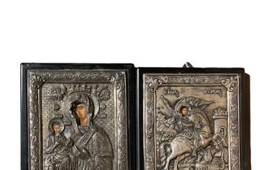 Coppia di due icone, Grecia, manifattura moderna