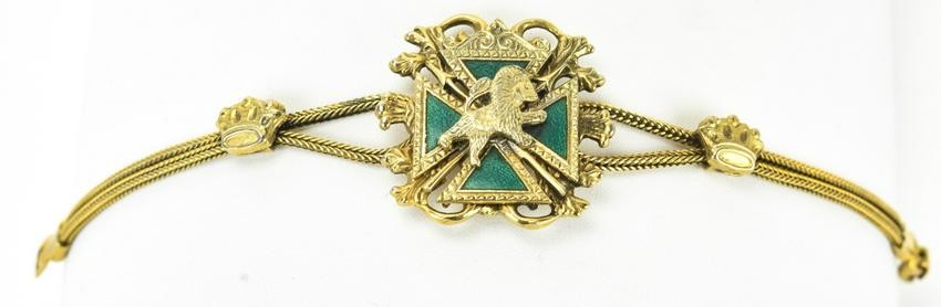 Costume Jewelry Bracelet Maltese Cross w Lion