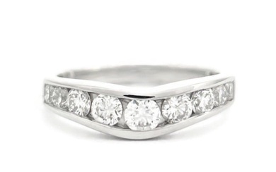Curved Channel-Set Diamond Ring