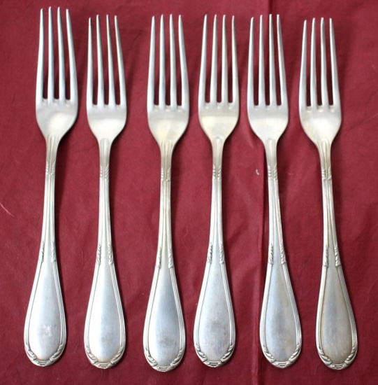 Cutlery set, Frugon-Peruzzi - 6 forks - .800 silver - Italy - First half 20th century