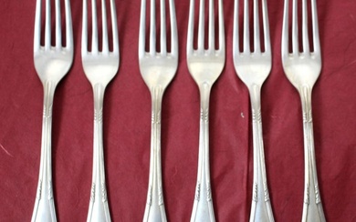 Cutlery set, Frugon-Peruzzi - 6 forks - .800 silver - Italy - First half 20th century