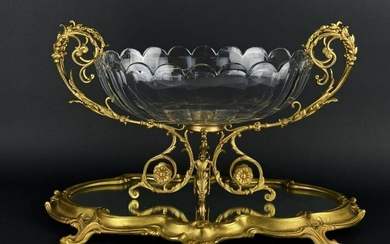 DORE BRONZE AND BACCARAT CRYSTAL CENTREPIECE/ PLATEAU