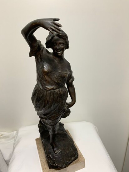 Dal modello di Gabriele Parente - Sculpture, Sunny day (1) - Bronze (patinated) - Mid 20th century