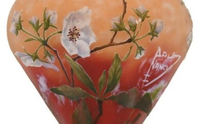 Daum, Nancy, Enameled Cameo Glass Floral Vase