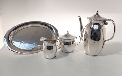 David Andersen, Norway 4-piece solid silver coffee set - .830 silver - Norway - 1889-1925