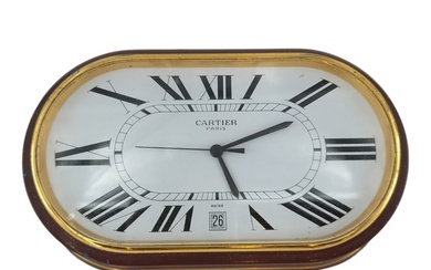 Desk clock - Cartier - Brass, Enamel - 1950-1960