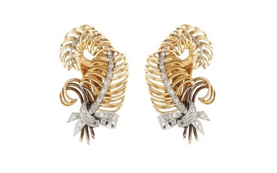 Diamond Gold Clip-On Earrings