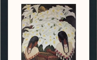 Diego Rivera Flower Cellar with Lilies Custom Framed Print
