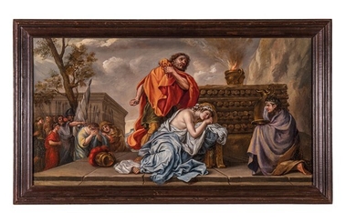Dipinto, Il sacrificio della figlia di Jefte, Pittore francese del XVIII secolo