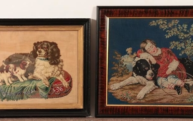 Dog and Child, Dog With Puppies Needlepoints