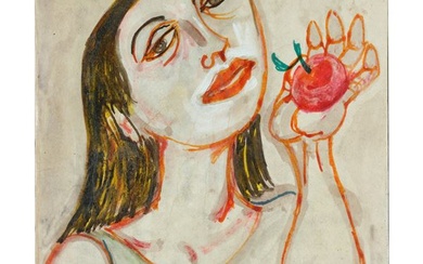Donna con mela, GIUSEPPE MIGNECO (Messina, 1903 - Milano, 1997)