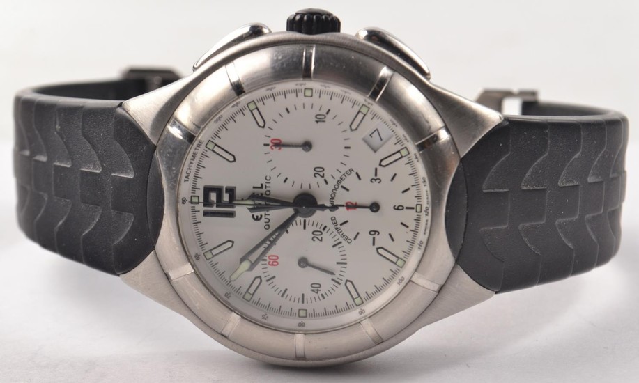 EBEL chronograph automatic E-type with white face and 3 dial...