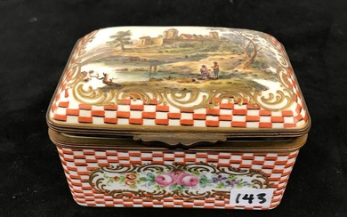Early French Porcelain Hand Painted Lidded Box