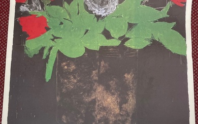 Ecole contemporaine Roses Lithographie Au... - Lot 43 - Vermot et Associés